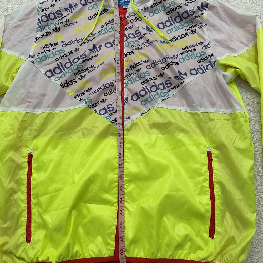 Adidas Lightweight Hooded Windbreaker Full Zip Jacket Size XL - Picture 4 of 7